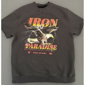Under Armour Short Sleeve Sweater Mens Medium Black Project Rock Iron Paradise